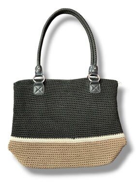 Croft & Barrow Black, Cream and Tan Woven Tote